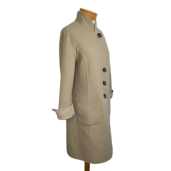 Worth Petite Small Long Reversible Wool Tan Coat - Picture 7 of 10